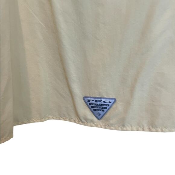 Columbia PFG Omni Shield Shirt Mens Medium Outdoor Mesh Lined Button Down Yellow - Picture 3 of 10